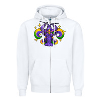 White mardi gras crawfish Zipper Hoodie - FaDigitalArtStudio