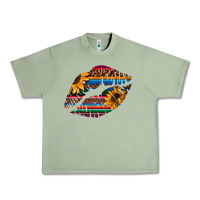 Oil Green Aztec Sunflower Lips Urban Heavy Tee - Bettercallsaul