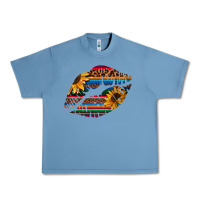 Pebble Blue Aztec Sunflower Lips Urban Heavy Tee - Bettercallsaul