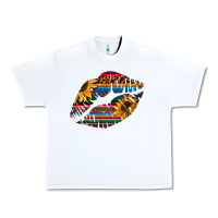 White Aztec Sunflower Lips Urban Heavy Tee - Bettercallsaul