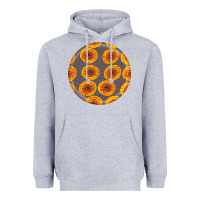 Heather Grey african fabric pattern round earrings 4 Heavyweight Hoodie - BundleAndBundleShop