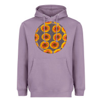 Lavender african fabric pattern round earrings 4 Heavyweight Hoodie - BundleAndBundleShop