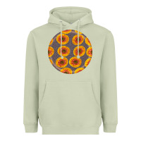 Matcha african fabric pattern round earrings 4 Heavyweight Hoodie - BundleAndBundleShop