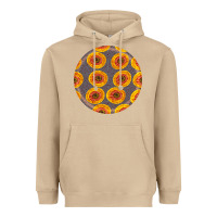 Mushroom african fabric pattern round earrings 4 Heavyweight Hoodie - BundleAndBundleShop