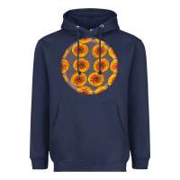 Navy african fabric pattern round earrings 4 Heavyweight Hoodie - BundleAndBundleShop