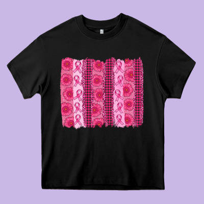 Breast Cancer Brushstroke Heavy Core Tee Designed By Adodesignshop