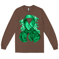 Chestnut Emerald green ribbon Liver Cancer boxing gloves Long Sleeve Tee - NancyCooperArtShop