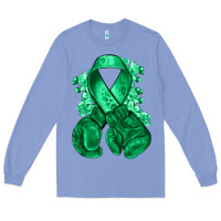 Colony Blue Emerald green ribbon Liver Cancer boxing gloves Long Sleeve Tee - NancyCooperArtShop
