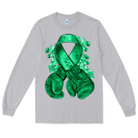 Moon Dust Emerald green ribbon Liver Cancer boxing gloves Long Sleeve Tee - NancyCooperArtShop