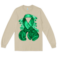 Mushroom Emerald green ribbon Liver Cancer boxing gloves Long Sleeve Tee - NancyCooperArtShop