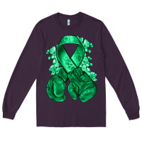 Plum Emerald green ribbon Liver Cancer boxing gloves Long Sleeve Tee - NancyCooperArtShop