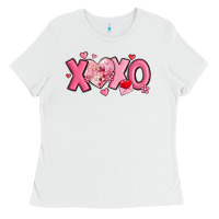 White xoxo disco heart valentine's day Ladies Tee - MaliasSmallBusiness