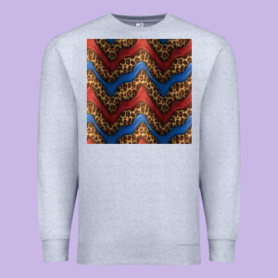 Leopard 4th Of July Seamless Pattern Premium Sweatshirt Designed By Bundleandbundleshop