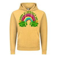 Vintage Mustard happy st patricks day rainbow and shamrock Vintage Hoodie - RanaPortraitStore
