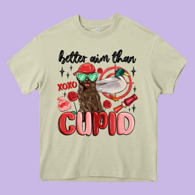 Better Aim Than Cupid With Dog And Duck Heavy Core Tee Designed By Maliassmallbusiness