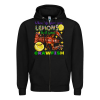 Black When life gives you lemons boil some crawfish Zipper Hoodie - FaDigitalArtStudio
