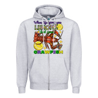 Heather Grey When life gives you lemons boil some crawfish Zipper Hoodie - FaDigitalArtStudio