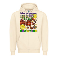 Sandshell When life gives you lemons boil some crawfish Zipper Hoodie - FaDigitalArtStudio