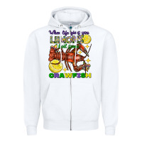 White When life gives you lemons boil some crawfish Zipper Hoodie - FaDigitalArtStudio