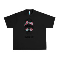 Black Pink Flower on Cyan Background Mom Skull Urban Heavy Tee - Bettercallsaul