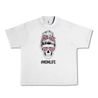 Lunar Rock Pink Flower on Cyan Background Mom Skull Urban Heavy Tee - Bettercallsaul