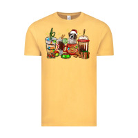 Vintage Mustard Christmas coffee cups with Saint Bernard Vintage Tee - RanaPortraitStore