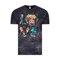 Cloud Black pig love Vintage Tee - BarkalooDesign