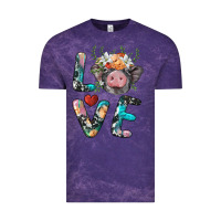 Cloud Purple pig love Vintage Tee - BarkalooDesign