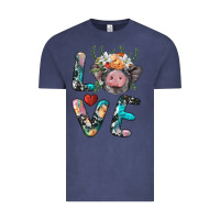 Vintage Denim pig love Vintage Tee - BarkalooDesign