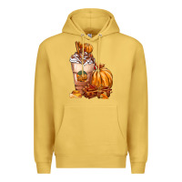 Antique Gold Pumpkin Spice Coffee Premium Hoodie - FaDigitalArtStudio