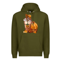Army Green Pumpkin Spice Coffee Premium Hoodie - FaDigitalArtStudio