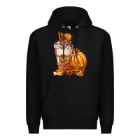 Black Pumpkin Spice Coffee Premium Hoodie - FaDigitalArtStudio