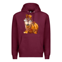 Burgundy Pumpkin Spice Coffee Premium Hoodie - FaDigitalArtStudio