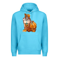 Ocean Blue Pumpkin Spice Coffee Premium Hoodie - FaDigitalArtStudio