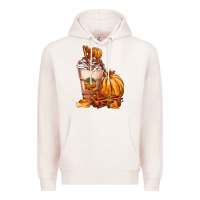 Pale Pink Pumpkin Spice Coffee Premium Hoodie - FaDigitalArtStudio