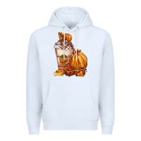White Pumpkin Spice Coffee Premium Hoodie - FaDigitalArtStudio