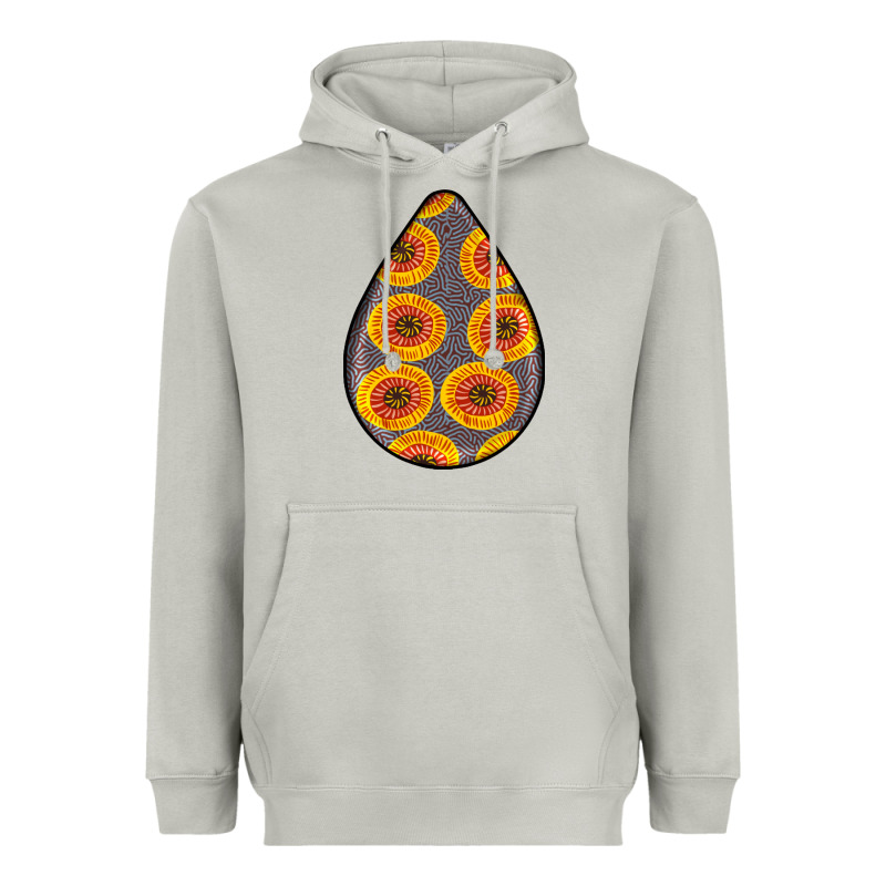 African Fabric Pattern Teardrop Earrings 5 Heavyweight Hoodie by BundleAndBundleShop | Teevron