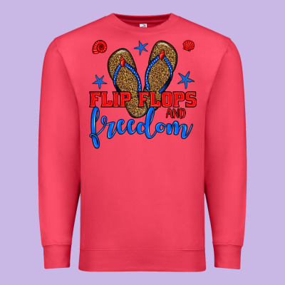 Flip Flops And Freedom Premium Sweatshirt Designed By Bundleandbundleshop