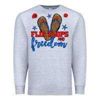 Heather Grey flip flops and freedom Premium Sweatshirt - BundleAndBundleShop