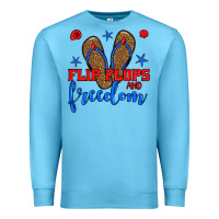Ocean Blue flip flops and freedom Premium Sweatshirt - BundleAndBundleShop