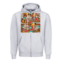 Heather Grey western cow with hay and flowers seamless pattern Zipper Hoodie - FaDigitalArtStudio