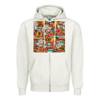 Oatmeal Heather western cow with hay and flowers seamless pattern Zipper Hoodie - FaDigitalArtStudio