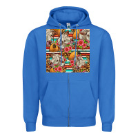 True Royal western cow with hay and flowers seamless pattern Zipper Hoodie - FaDigitalArtStudio