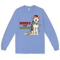 Colony Blue Merry And Bright Husky Long Sleeve Tee - RanaPortraitStore