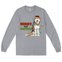 Heather Grey Merry And Bright Husky Long Sleeve Tee - RanaPortraitStore