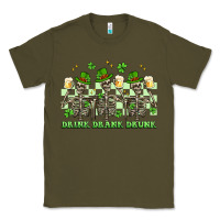 Army Green st. patrick's day skeletons drink drank drunk Classic Tee - Artiststas