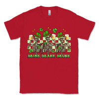 Red st. patrick's day skeletons drink drank drunk Classic Tee - Artiststas