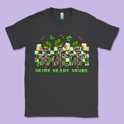 St. Patrick's Day Skeletons Drink Drank Drunk Classic Tee Designed By Artiststas