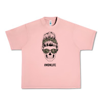 Salmon Feminine Camouflage Patterned Mom Skull Urban Heavy Tee - Bettercallsaul