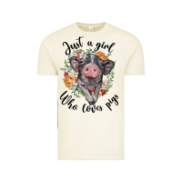 Vintage Arctic just a girl who loves pigs floral wreath Vintage Tee - BarkalooDesign